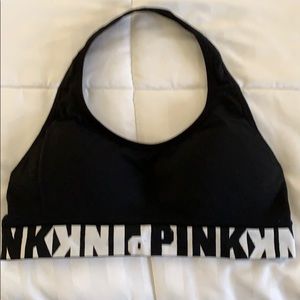Pink Halter sports bra